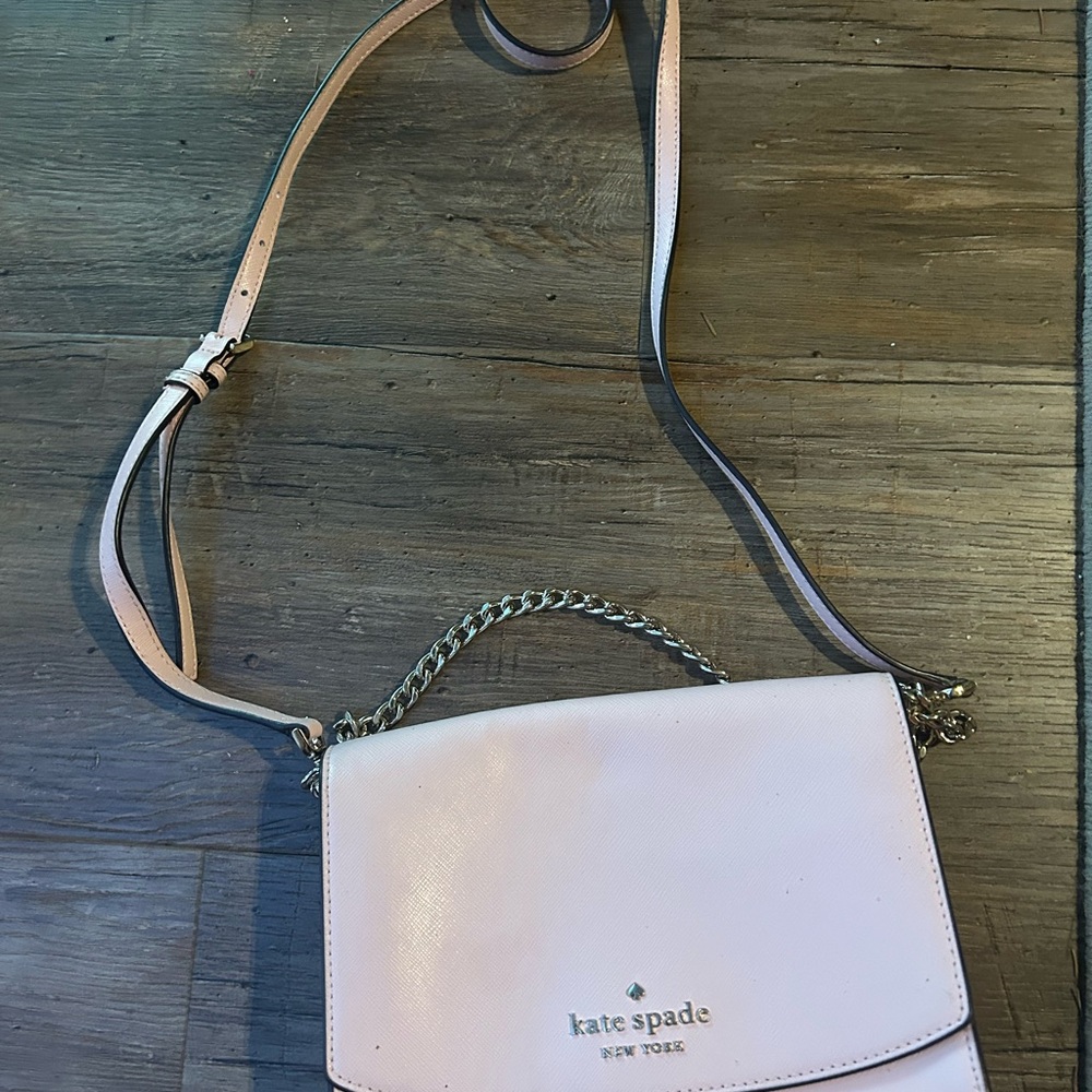 Kate Spade Light Pink Crossbody Bag with Chain Strap